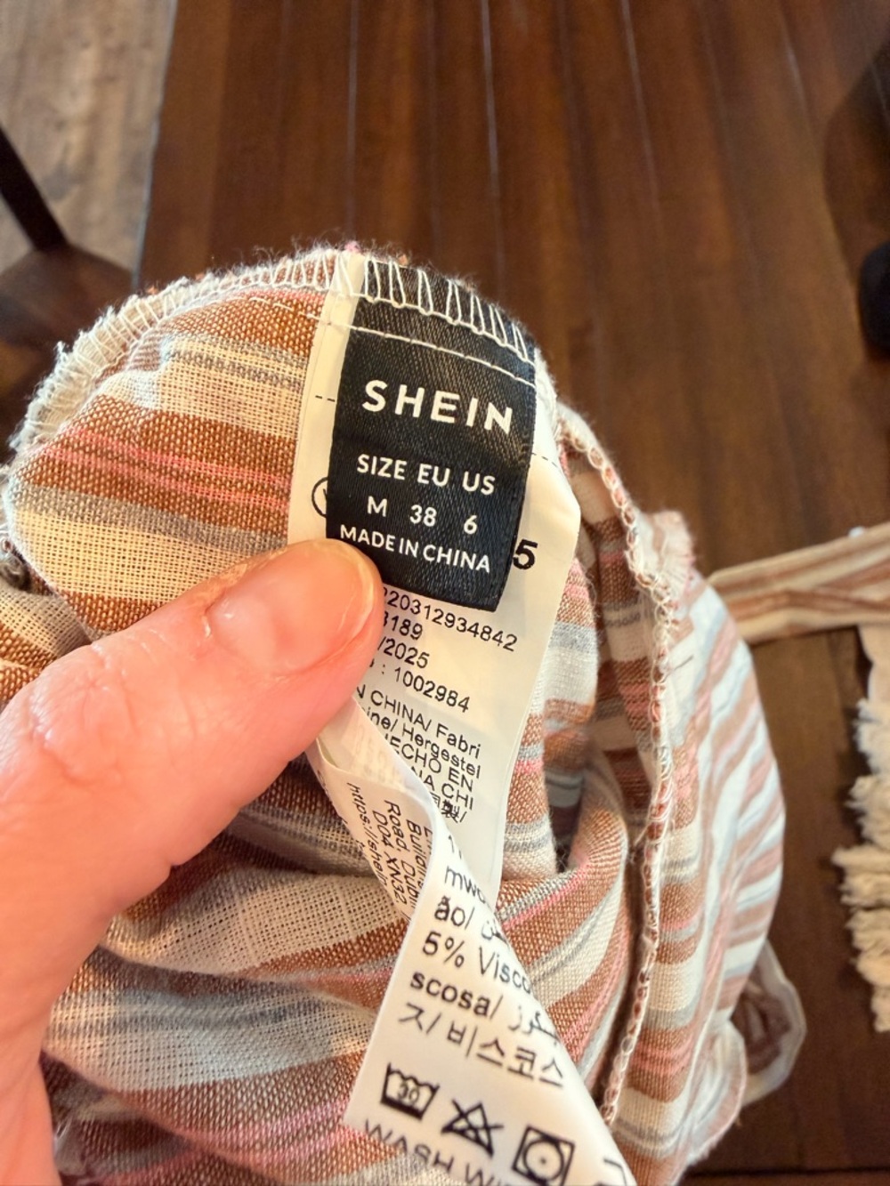 SHEIN Rust & Cream Striped Ruffle Strap Romper - Picture 3 of 3